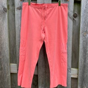 Gap soft knit stretch pocket capris in coral salmon…